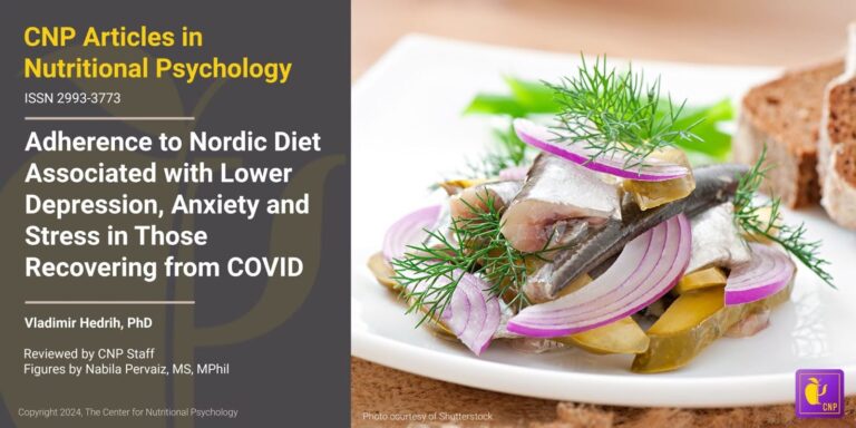 Adherence to Nordic Diet Associated with Lower Depression, Anxiety and Stress in Those Recovering from COVID