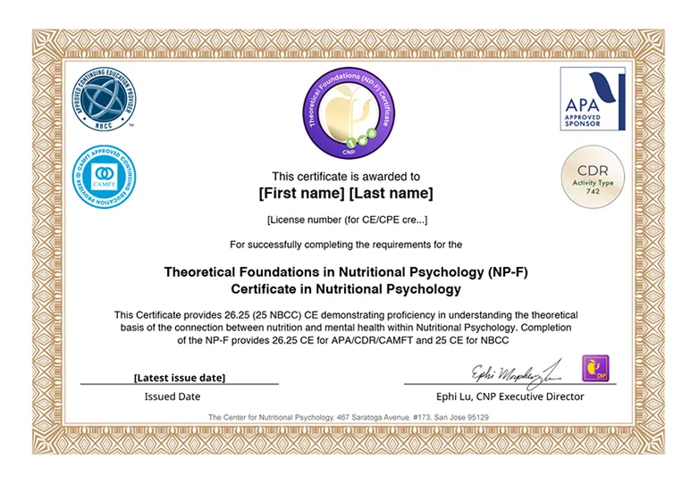 %learn about nutrition mental health %The Center for Nutritional Psychology