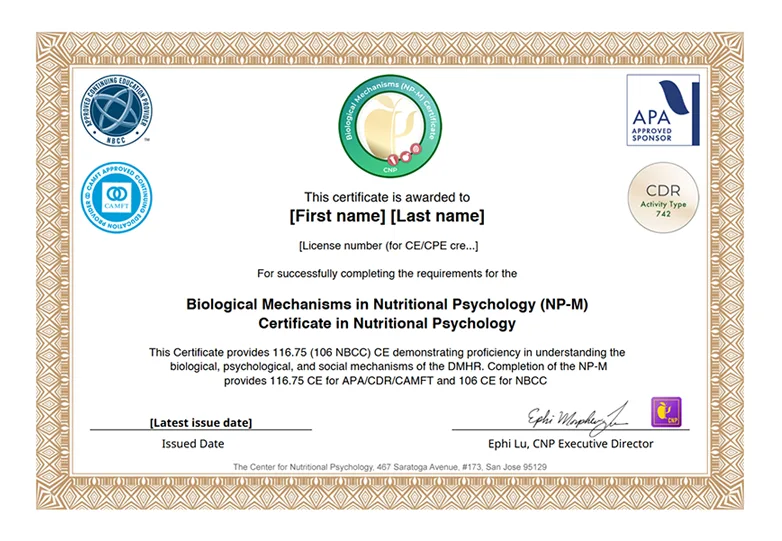 %learn about nutrition mental health %The Center for Nutritional Psychology