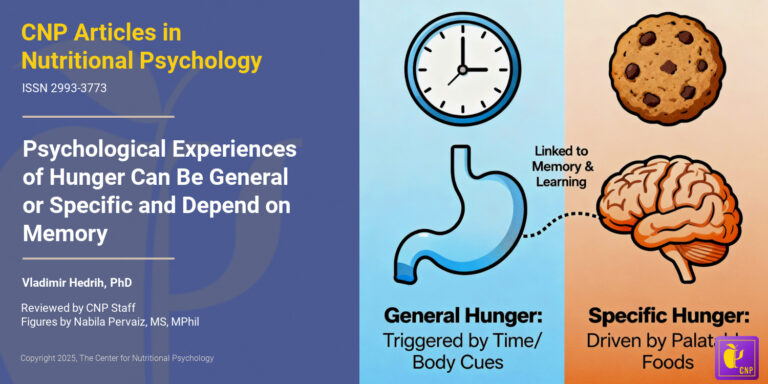 Psychological Experiences of Hunger Can Be General or Specific and Depend on Memory