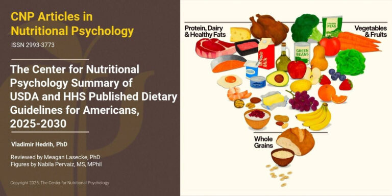 The Center for Nutritional Psychology Summary of USDA and HHS Published Dietary Guidelines for Americans, 2025-2030