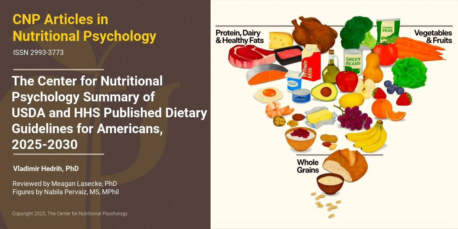 The Center for Nutritional Psychology Summary of USDA and HHS Published Dietary Guidelines for Americans, 2025-2030
