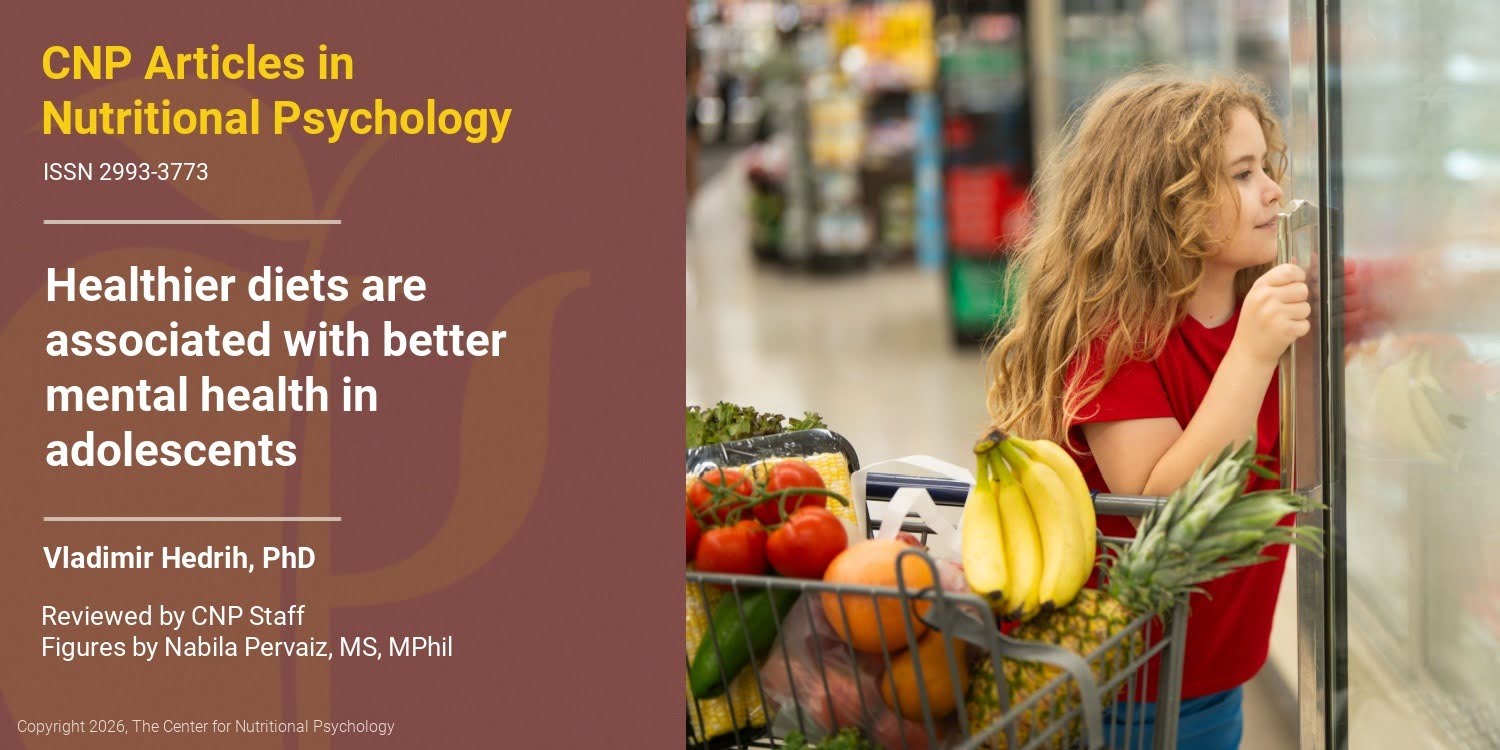 Healthier diets are associated with better mental health in adolescents