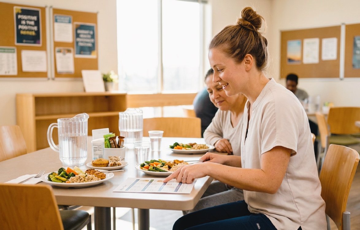How do health professionals support eating behaviors in individuals with mental health concerns?